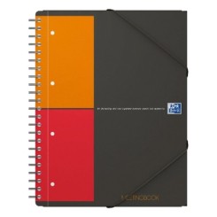 Cahier à spirale Oxford MEETING book 5x5 perforée chemise à élasti