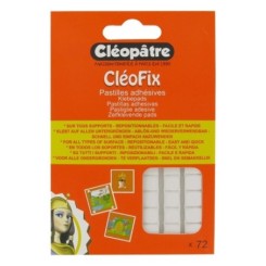 Pâte ADHESIVE Cléopâtre 72 pastilles blanches repositionnables
