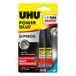 UHU Colle instantanée POWER GLUE ultra rapide SUPERGEL