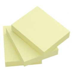 Bloc-notes Q-Connect quick notes 38x51mm 3 blocs 100f repositionnables coloris jaune
