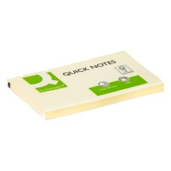 Bloc-notes Q-Connect quick notes 76x127mm 1 bloc 100f repositionnables coloris jaune