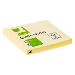 Bloc-notes Q-Connect quick notes 76x76mm 1 bloc 100f repositionnables coloris jaune
