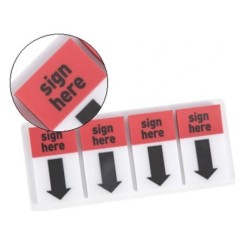 Marque-pages Q-Connect index sign here 25.4x43.2mm 50 languettes plastique pack 4 unités