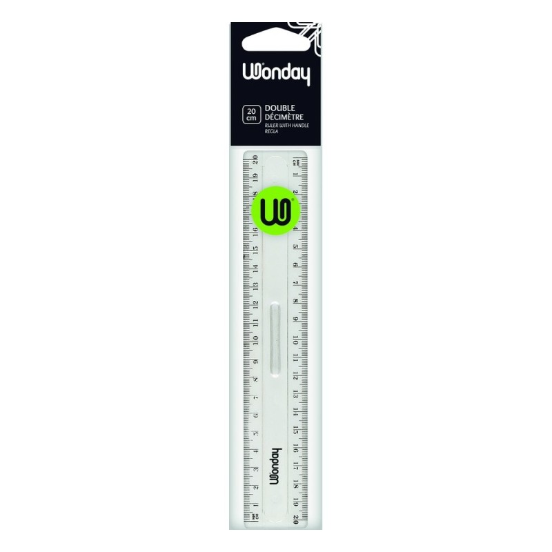 Règle plate 20 cm plastique 1 biseau gradué