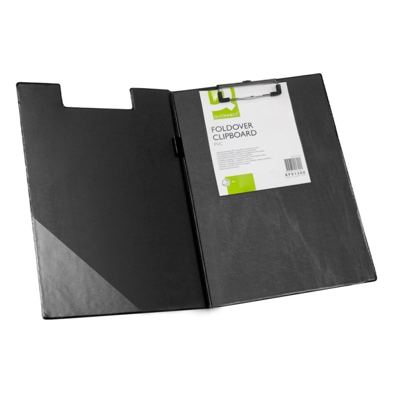Porte-bloc Q-Connect plastique A4 210x297mm porte-stylo coloris Noir