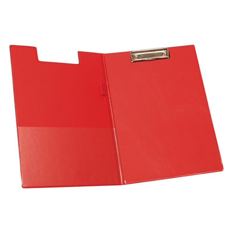 Porte-bloc Q-Connect plastique A4 210x297mm porte-stylo coloris Rouge